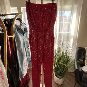 Susana Monaco Sparkling Red Jumpsuit